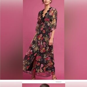 🌻🌺Farm Rio Laina Maxi Sheer Dress with Slip & 🎁👗